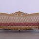 Luxury Sand Red & Gold Wood Trim MODIGLIANI Sofa Set 3 Pcs EUROPEAN FURNITURE 