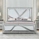 Champagne Silver Leather CAL King Panel Bed Homey Design HD-6045 
