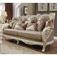 Plantation Cove White & Metallic Bright Gold Sofa Set 2Pcs Traditional Homey Design HD-90