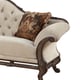 Luxury Beige Chenille Carved Wood Sofa Dark Rosella Benetti’s Traditional