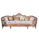 Luxury Antique Dark Cooper Wood Trim VICTORIAN Sofa EUROPEAN FURNITURE Classic