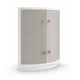 Sun-kissed Silver & Pearly White Finish Cabinet CORNER VIEW by Caracole 