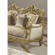 Metallic Bright Gold Sofa Carved Wood Traditional Homey Design HD-2659