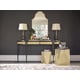White Crystal Stone Top & Majestic Gold End Table THE CONTEMPO SIDE by Caracole 