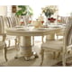 Luxury Cream Pearl Wood Oval Dining Table Set 7Pcs Traditional Homey Design HD-5800
