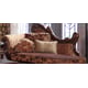 Homey Design HD-66  Luxury Cinnamon Finish Living Room Chaise Carved Wood