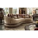 Homey Design HD-1629 Victorian Upholstery Cappuccino Sectional Living Room 2Pcs