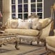 Luxury Chenille Gold Champagne Sofa Set 3Pcs Traditional Homey Design HD-2626 