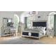 Silver Finish Wood King Bedroom Set 3Pcs Contemporary Cosmos Furniture Brooklyn