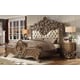 Antique Gold & Brown CAL King Bedroom Set 6Pcs Traditional Homey Design HD-8018