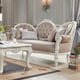 Beige Fabric & Ivory Finish Sofa Traditional Homey Dsign HD-2672 