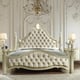 Traditional Satin Gold Finish CAL King Size Bed Homey Design HD-8092