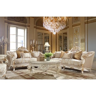 Traditional Sofa in White Fabric Traditional Style Homey Design HD-2669