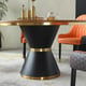 VOGUE 51" Round Dining Table Rosewood Top & Gold Stainless Steel Ring Base EUROPEAN FURNITURE 