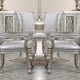 Luxury Antique Silver Grey Wood Dining Arm Chair Set 2Pcs Traditional Homey Design HD-5800GR