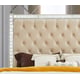 Contemporary Cream Leather & Mirror Fnish CAL King Bed Homey Design HD-1090