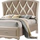 Champagne Finish Wood King Bedroom Set 3Pcs Transitional Cosmos Furniture Faisal