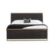 Cerused Oak Finish & Bronze Gold Metal Frame Queen Size REMIX WOOD BED by Caracole 