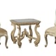 Luxury Champagne Chenille Side Chairs w/End Table Set 3Pcs Benetti's LOUIS/COMO