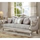 Metallic Silver Sofa Carved Wood Traditional Homey Design HD-2662