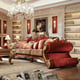 Luxury Cherry Finish Sectional Sofa Set 5Pcs Traditional Homey Design HD-2575 