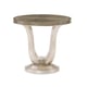 Elegant Linen & Soft Silver Paint Frame AVONDALE ROUND END TABLE by Caracole 