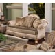 Silver Gold Wood Luxury Silk Chenille Loveseat HD-90015 Classic Traditional