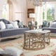 Cobalt Fabric & Silver Finish Sofa Traditional Homey Design HD-701 