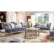 Cobalt Fabric & Silver Finish Sofa Traditional Homey Design HD-701 