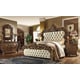 Antique Gold & Perfect Brown CAL King Bedroom Set 5Pcs Traditional Homey Design HD-8011
