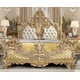 Antique Gold & Leather King Bedroom Set 2Pcs  Traditional Homey Design HD-1801