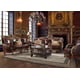 Mahogany & Metallic Gold Finish Sofa Set 3Pcs Traditional Homey Design HD-89