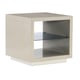 Ash Taupe Finish W/ LED lights EXPOSITION END TABLE by Caracole 