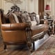 Mohawk Finish Leather Sofa Set 3Pcs Traditional Homey Design HD-555 