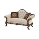Luxury Beige Chenille Dark Carved Wood Loveseat HD-90021 Classic Traditional