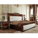 Burl & Metallic Antique Gold King Bed Traditional Homey Design HD-1803