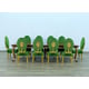 Luxury Rosewood & Emerald LUXOR Dining Table Set 11 Pcs EUROPEAN FURNITURE 