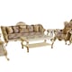 Luxury Beige & Gold Wood Trim PARIS Sofa EUROPEAN FURNITURE Traditional