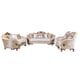 Luxury Beige & Gold Wood Trim ROSABELLA Sofa EUROPEAN FURNITURE Traditional