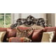 Dark Red Mahogany Sectional Sofa & 2 Chairs Set Traditional Homey Design HD-111 