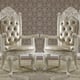 Antiqued White & Gold Brush Highlights Dining Set 9Pcs Traditional Homey Design HD-1806