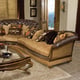 Luxury Tufted Sectional Sofa Dark Brown Wood Benetti's Salvatore Classic RIGHT 