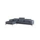 Smokey Gray Italian Leather CAVOUR Sectional Sofa LEFT EUROPEAN FURNITURE Modern
