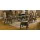 Luxury Walnut Dining Table Set 9Pcs w/Extension Benetti's Sicily Traditional