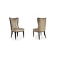 Taupe Leather Softly Winged THE ARISTOCRAT DINING CHAIR Set 2Pcs by Caracole 