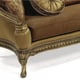 Benetti's Maribella Luxury Exposed Wood Light Brass Finish Antique Style Sofa