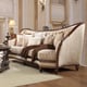 Antique Gold & Dark Oak Sofa Set 2Pcs Traditional Homey Design HD-823