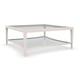 Clear Glass Top & Frame in Matte Pearl Coffee Table CHARMING by Caracole 