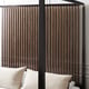 Rich Walnut Vertical Slats Canopy Queen Bed PINSTRIPE by Caracole 