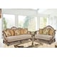 Luxury Pecan Silk Chenille Walnut Sofa Set 2Pcs HD-90013 Classic Traditional